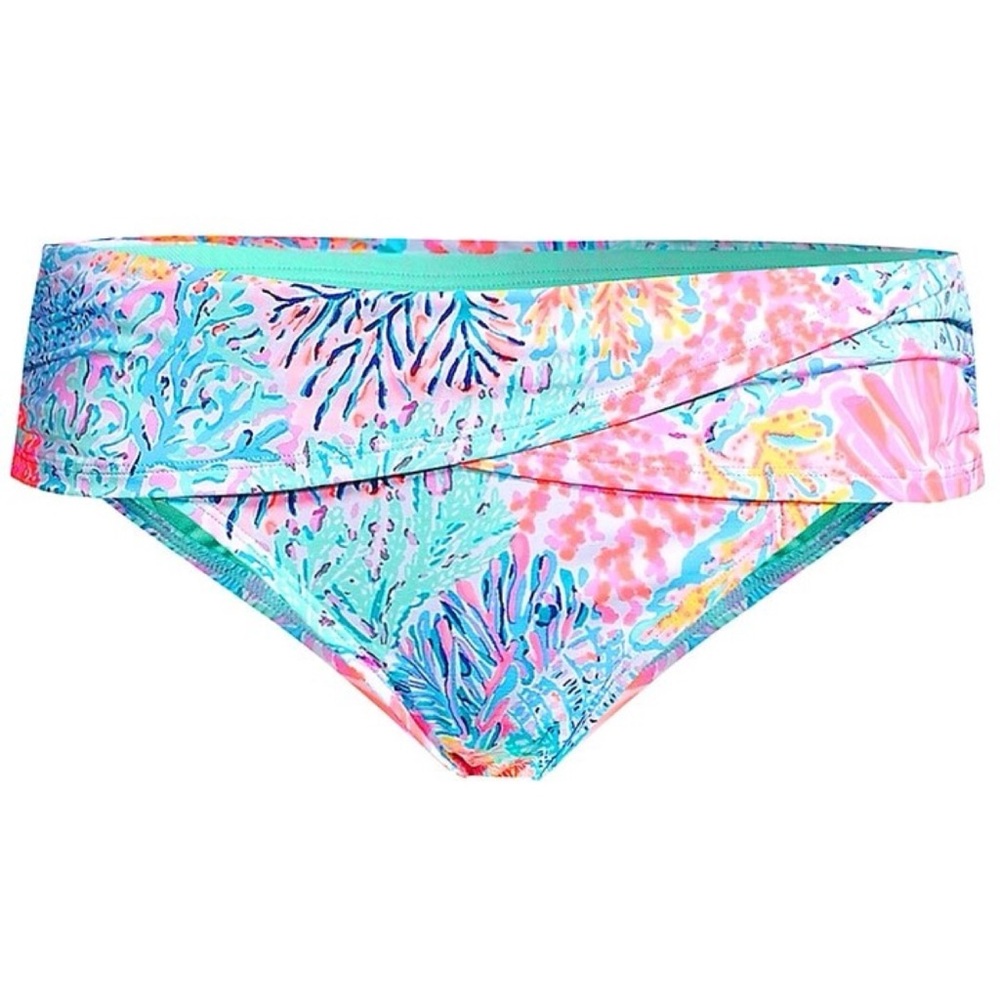 Lilly Pulitzer 2 SPLASH DANCE LAGOON SARONG HIPSTER Swimsuit Twist Bottom